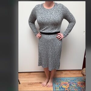 Michael Stars Midi Heather Gray Sweater dress